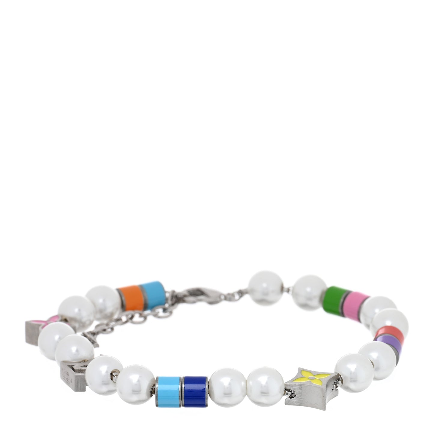 Monogram Flower Pearl Party Bracelet