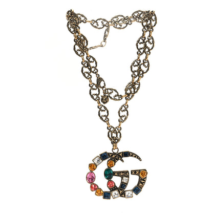 Gucci Crystal Marmont Necklace Aged Gold Multicolor 3 of 5