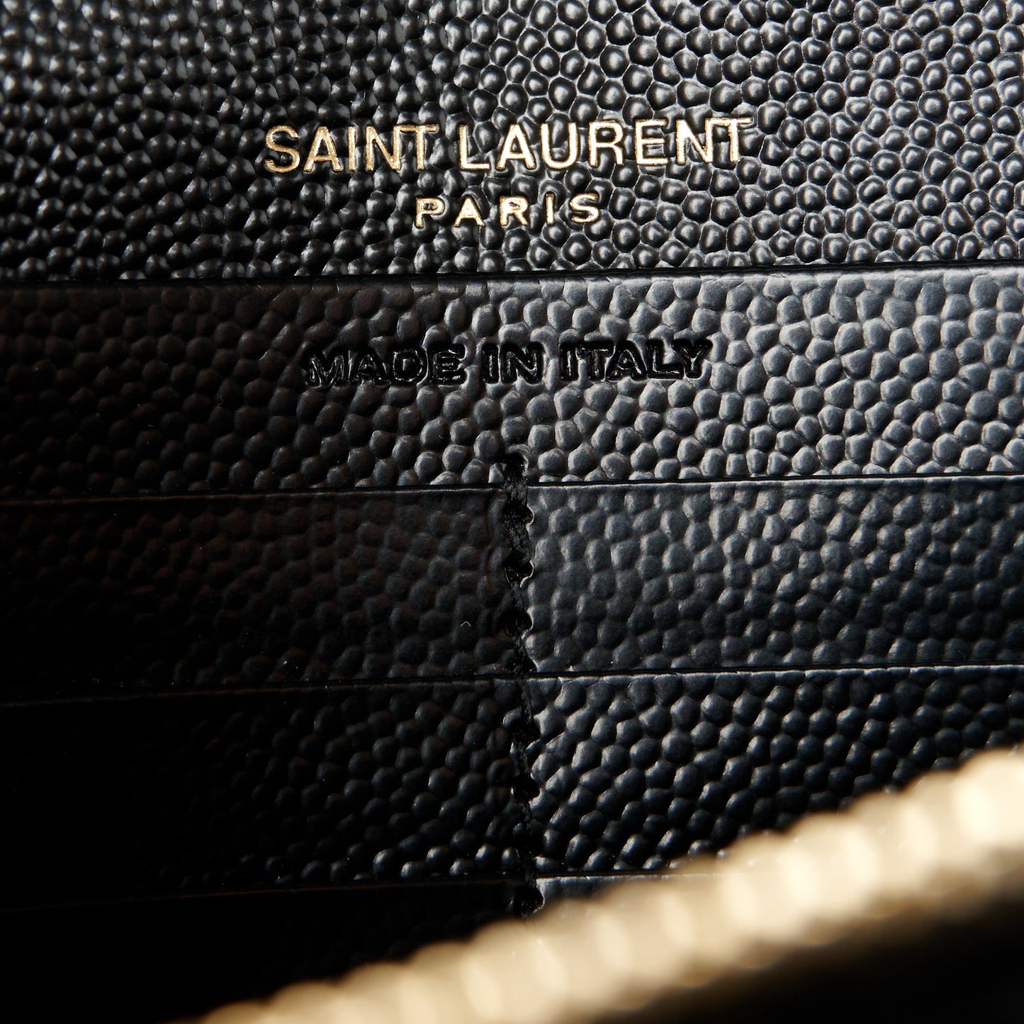 Grain De Poudre Matelasse Chevron Monogram Chain Wallet Black