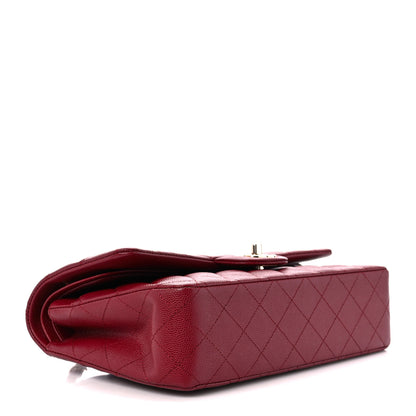 Chanel Caviar Quilted Medium Double Flap Dark Red 4 of 12
