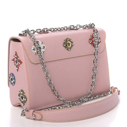 Louis Vuitton Epi Mechanical Flowers Twist Shoulder Bag MM Rose Ballerine 3 of 11