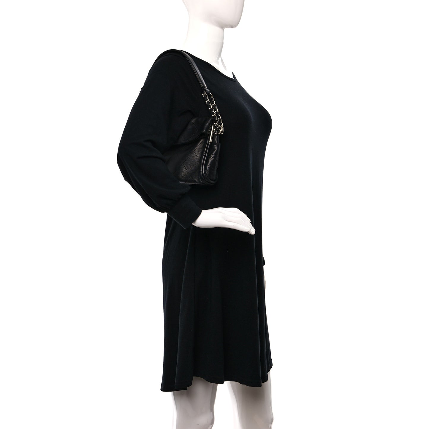 Lambskin Stitched Small Ultimate Soft Tote Black