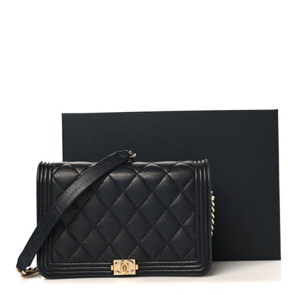 Chanel Caviar Quilted Boy Wallet On Chain WOC Black 13 of 13