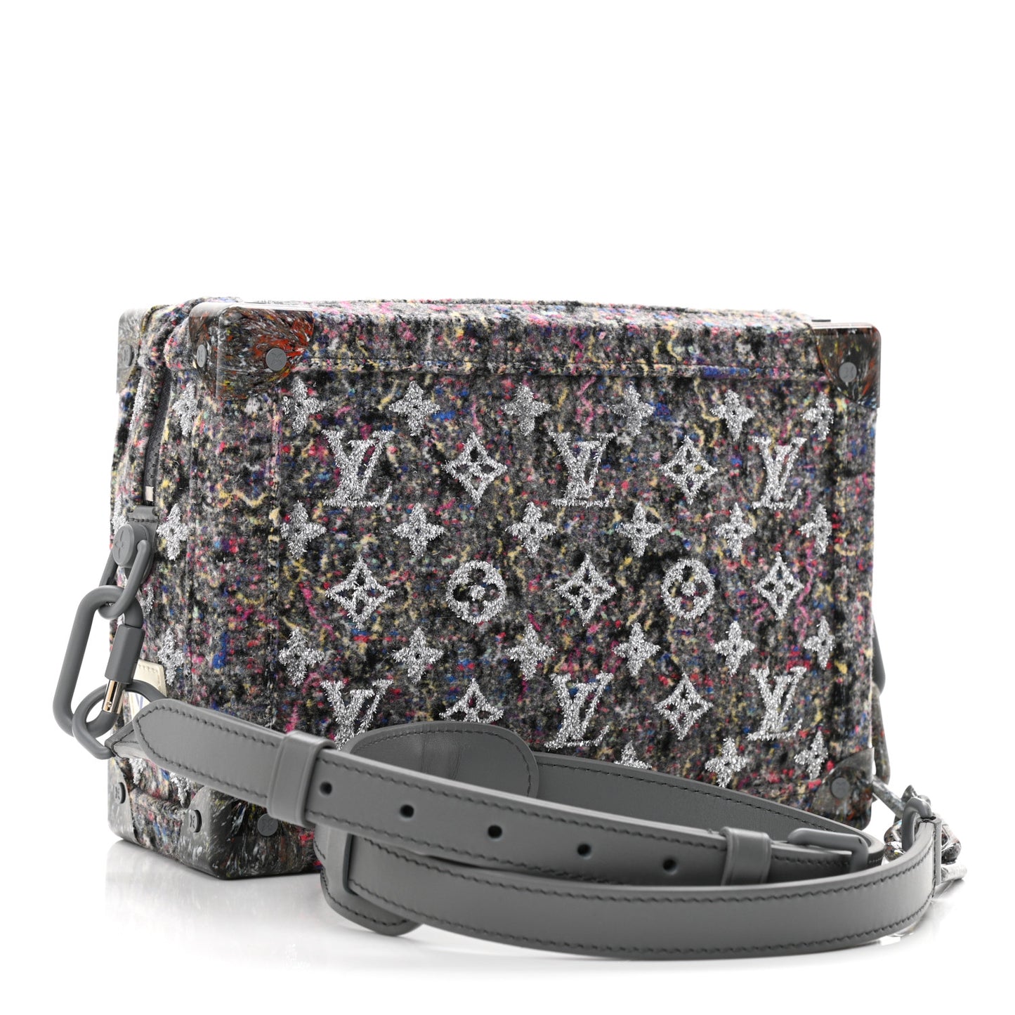 Wool Cotton Monogram Jacquard Embroidered LV Felt Soft Trunk Gris