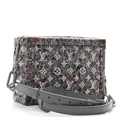 Louis Vuitton Wool Cotton Monogram Jacquard Embroidered LV Felt Soft Trunk Gris 3 of 10