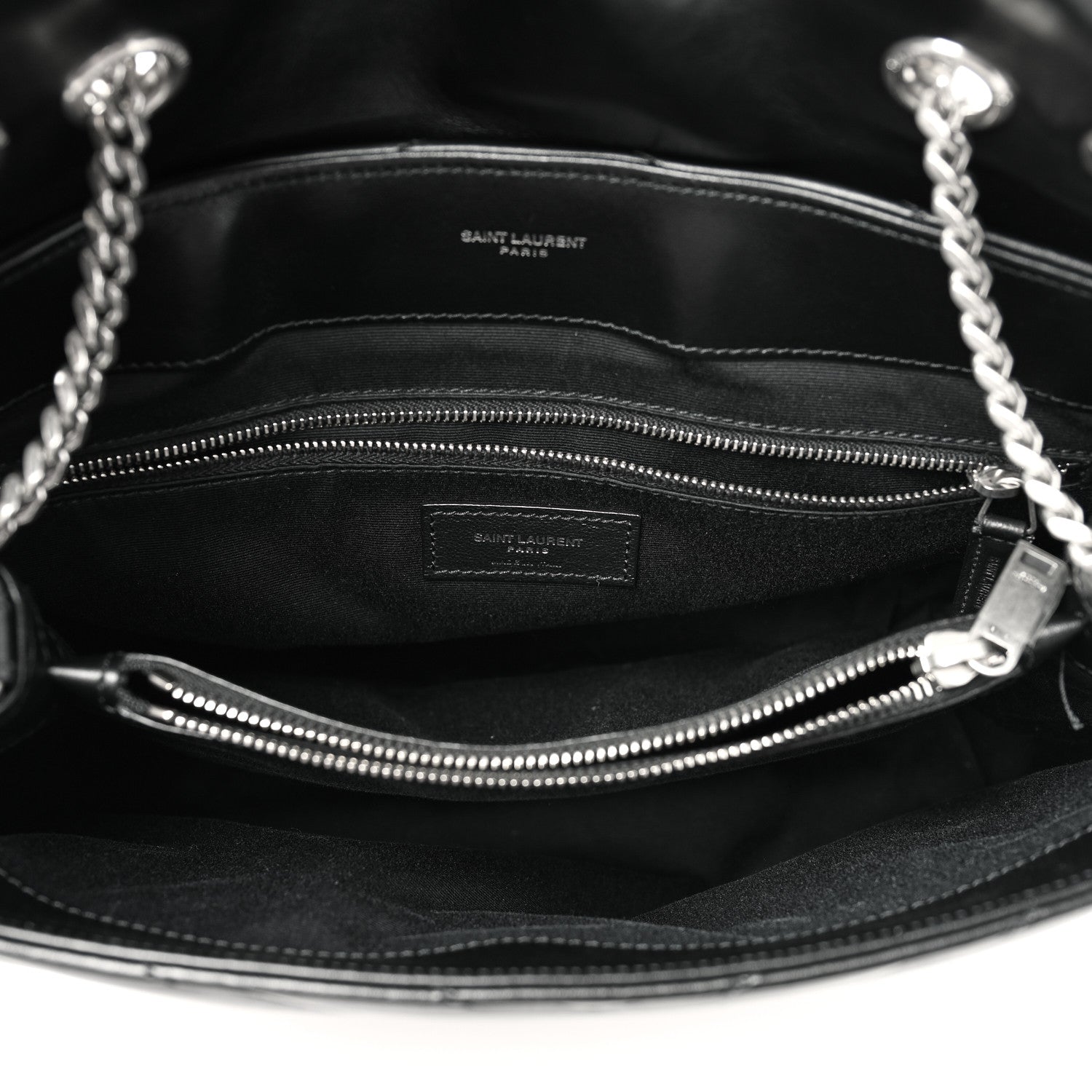 Saint Laurent Calfskin Y Quilted Monogram Medium Loulou Chain Satchel Black 5 of 10