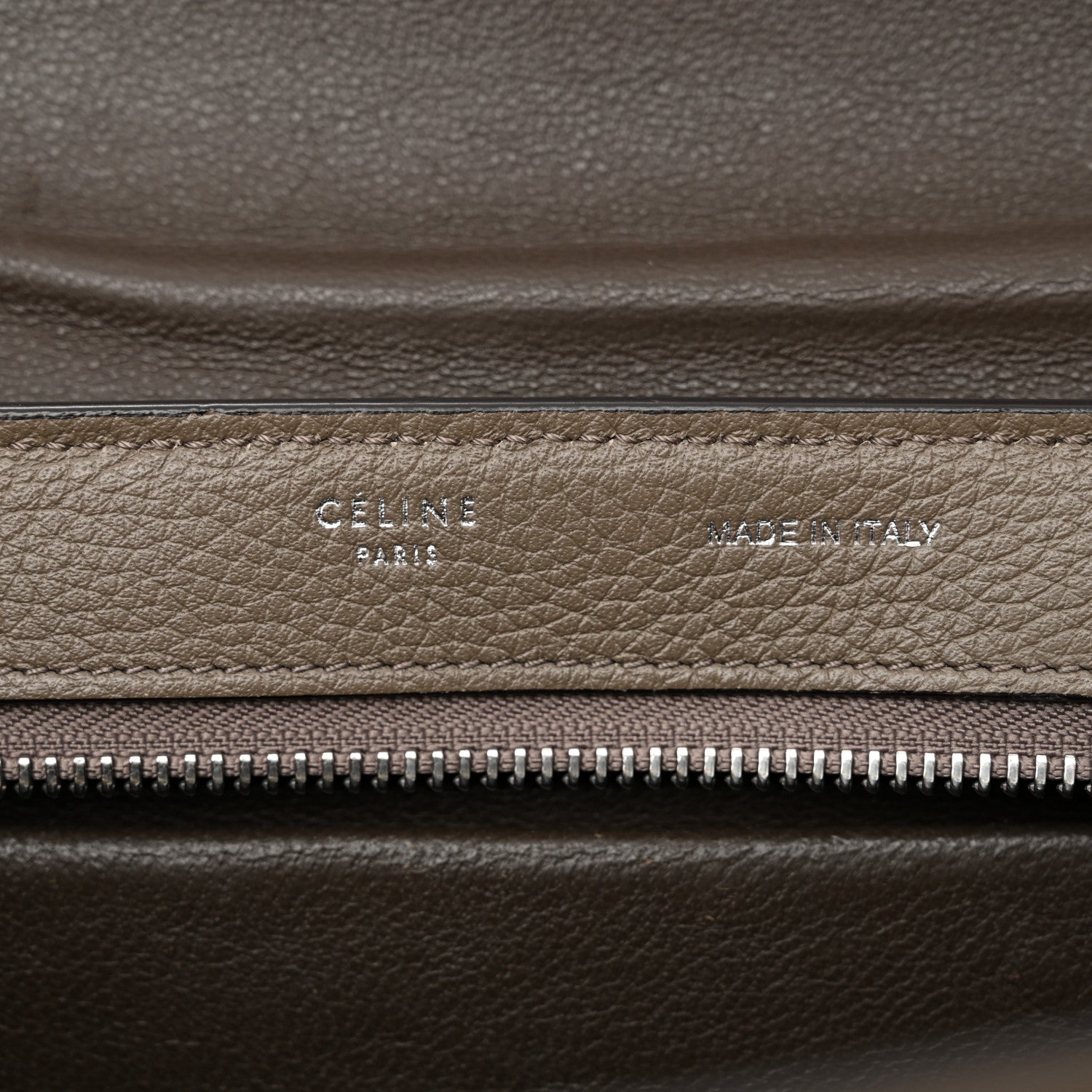 Celine Drummed Calfskin Suede Small Trapeze Souris 6 of 10