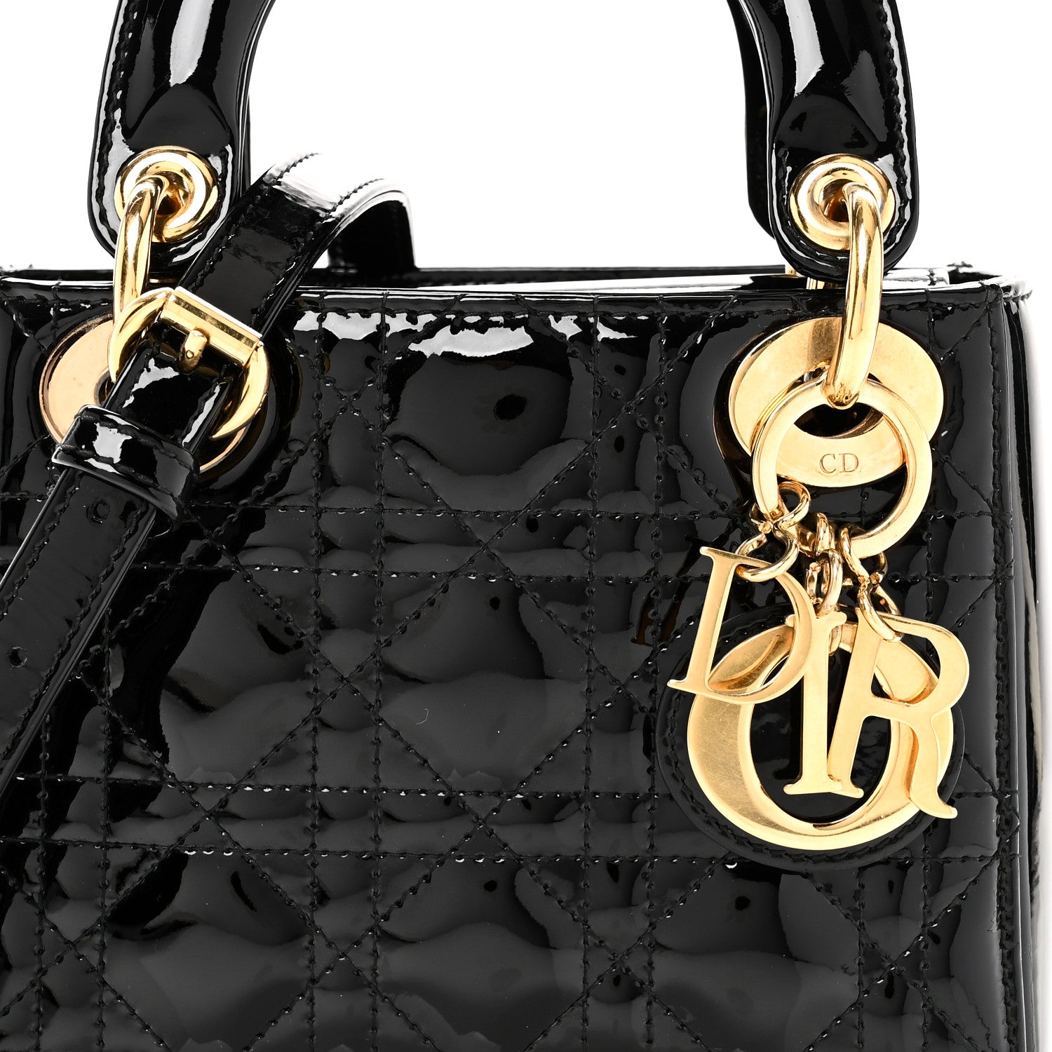 Christian Dior Patent Cannage Mini Lady Dior Black 8 of 12