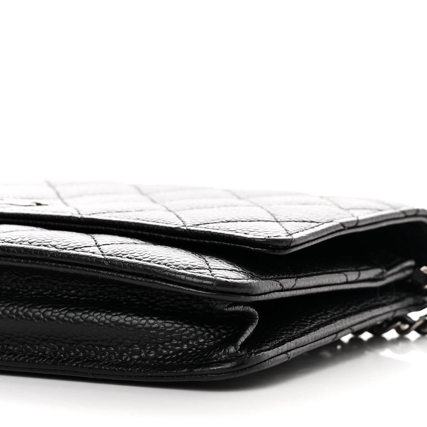Caviar Quilted Wallet on Chain WOC Black