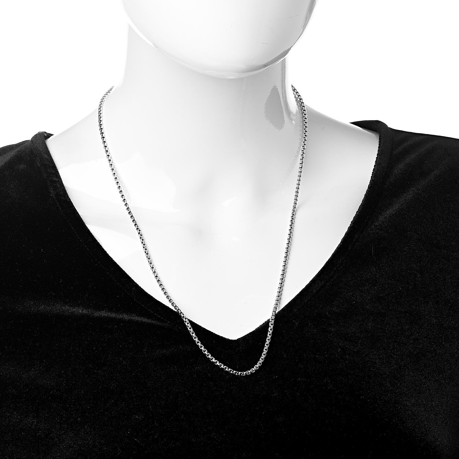 David Yurman Sterling Silver 2.7mm Small Box Chain Necklace 22" 2 of 4