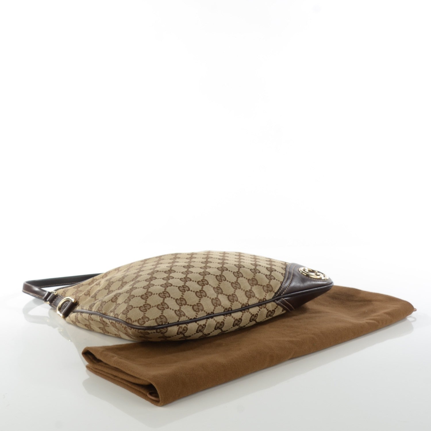 Gucci Monogram Medium New Britt Hobo Dark Brown 4 of 7