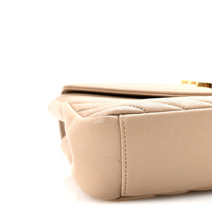 Saint Laurent Sheepskin Matelasse Chevron Monogram Medium College Bag Greyish Brown 8 of 9