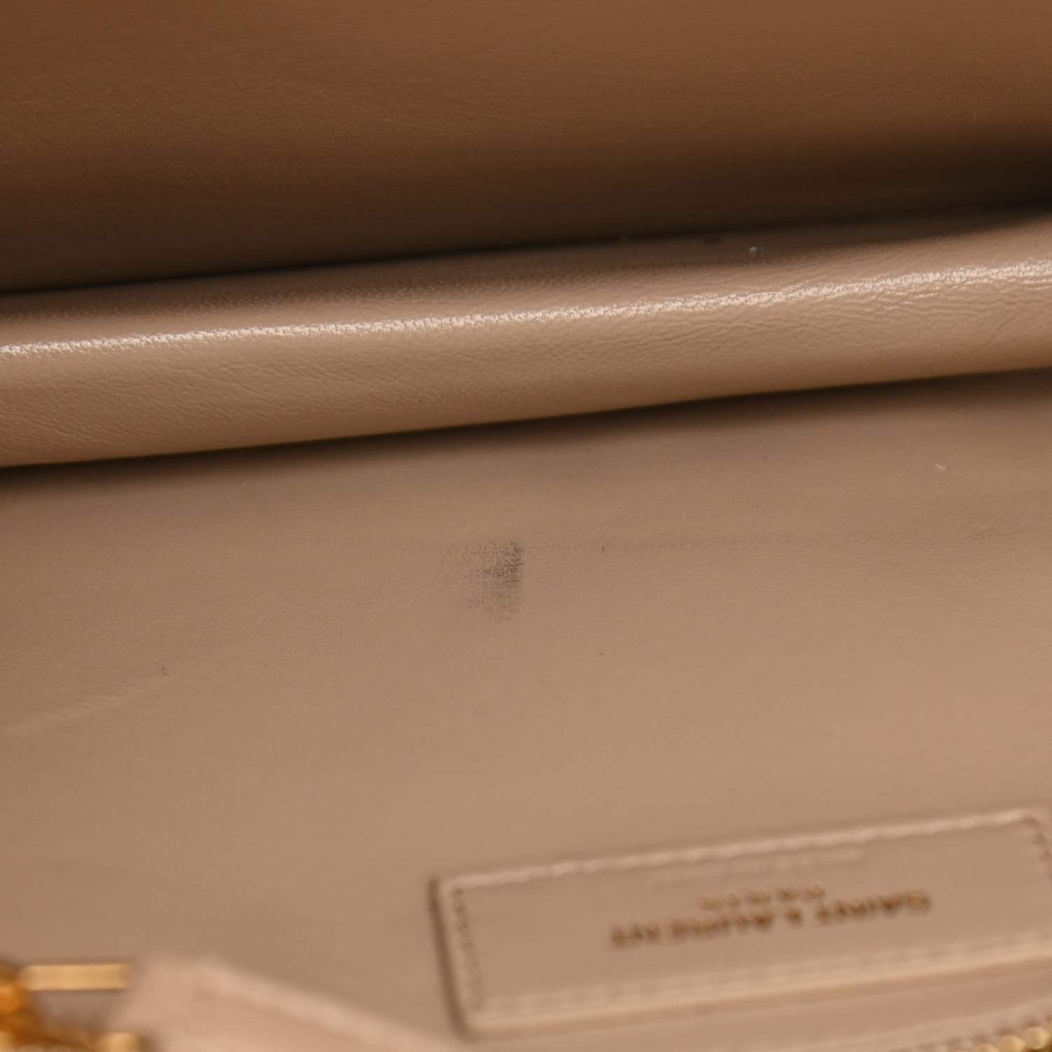 Saint Laurent Smooth Calfskin Le Maillon Satchel Dark Beige 13 of 15