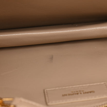 Saint Laurent Smooth Calfskin Le Maillon Satchel Dark Beige 13 of 15