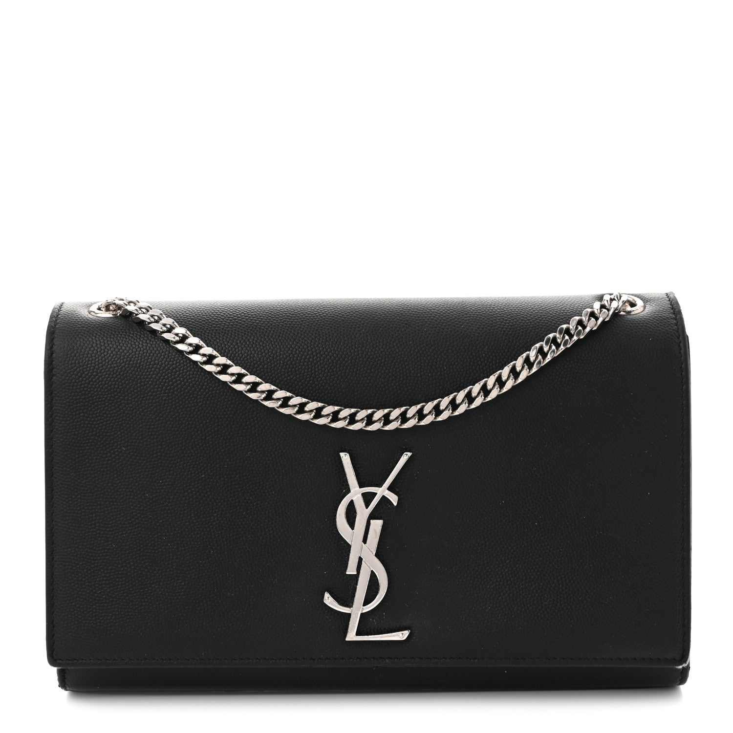 Saint Laurent Grain De Poudre Medium Classic Monogram Kate Satchel Black 1 of 12