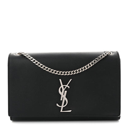 Saint Laurent Grain De Poudre Medium Classic Monogram Kate Satchel Black 1 of 12
