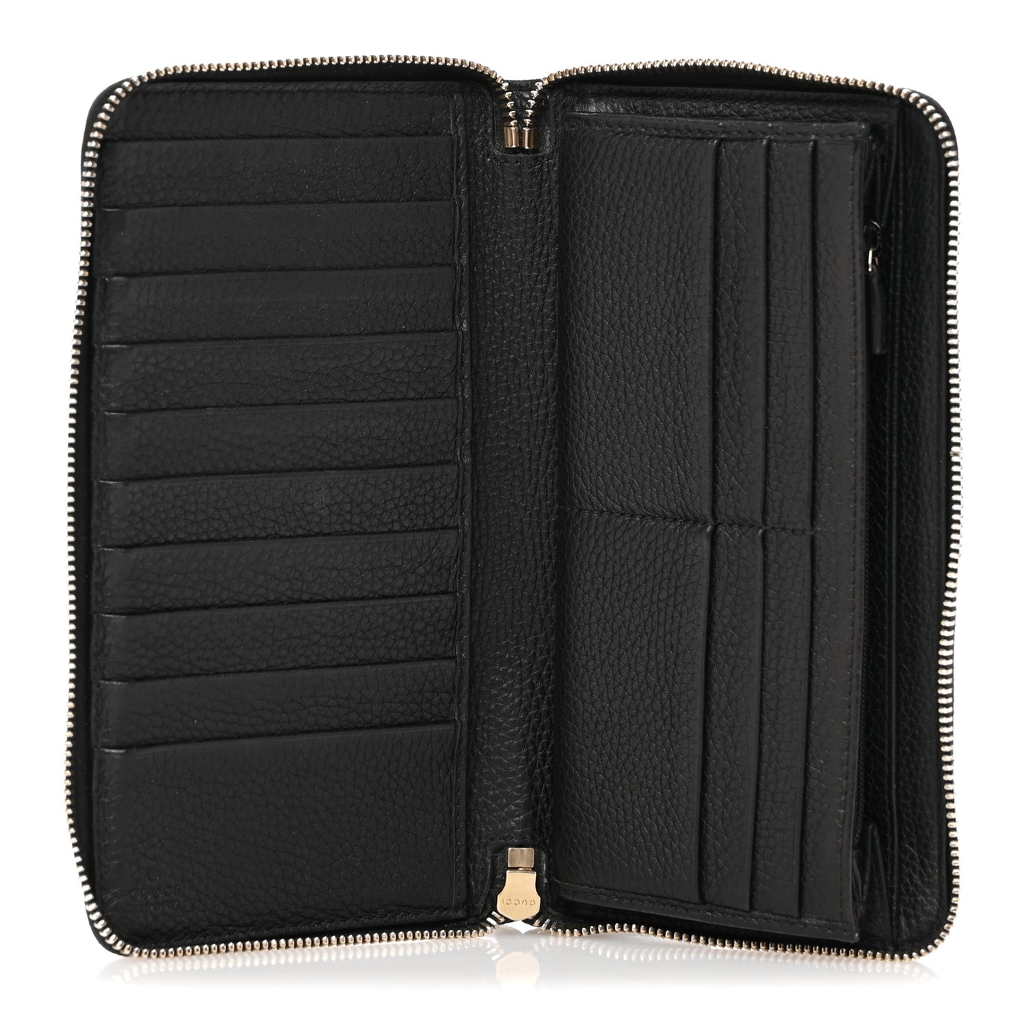 Pebbled Calfskin Soho Zip Around Wallet Black
