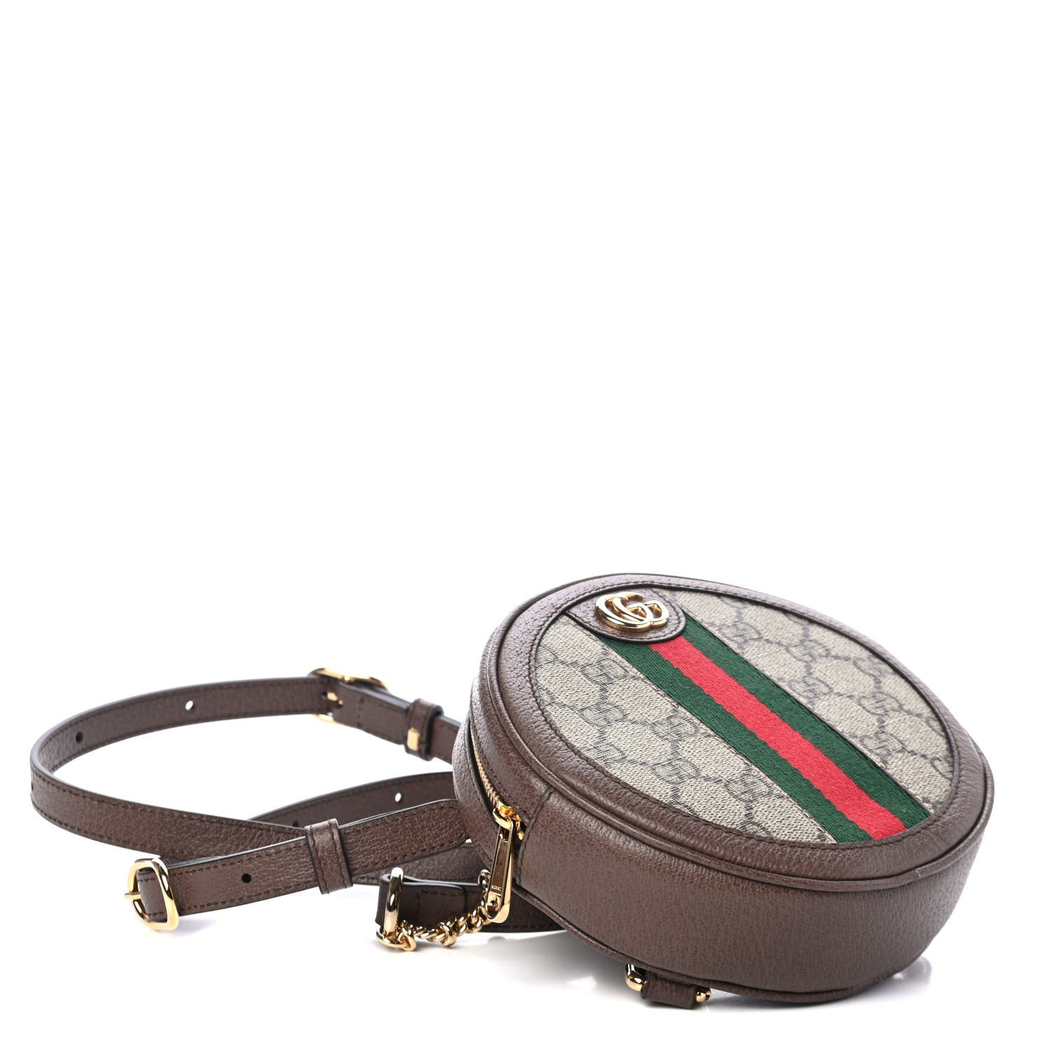 Gucci GG Supreme Monogram Web Mini Ophidia Round Backpack Brown 3 of 4