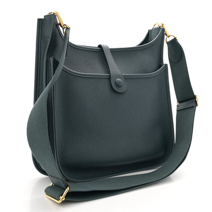 Hermes Taurillon Clemence Evelyne III PM Vert Cypress 3 of 11