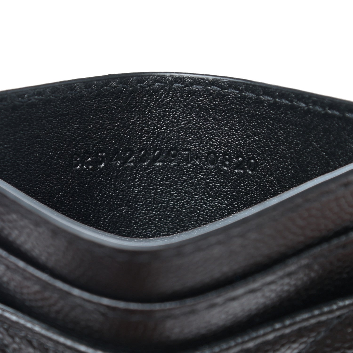 Saint Laurent Grain De Poudre Matelasse Chevron Monogram Credit Card Case Black 7 of 7