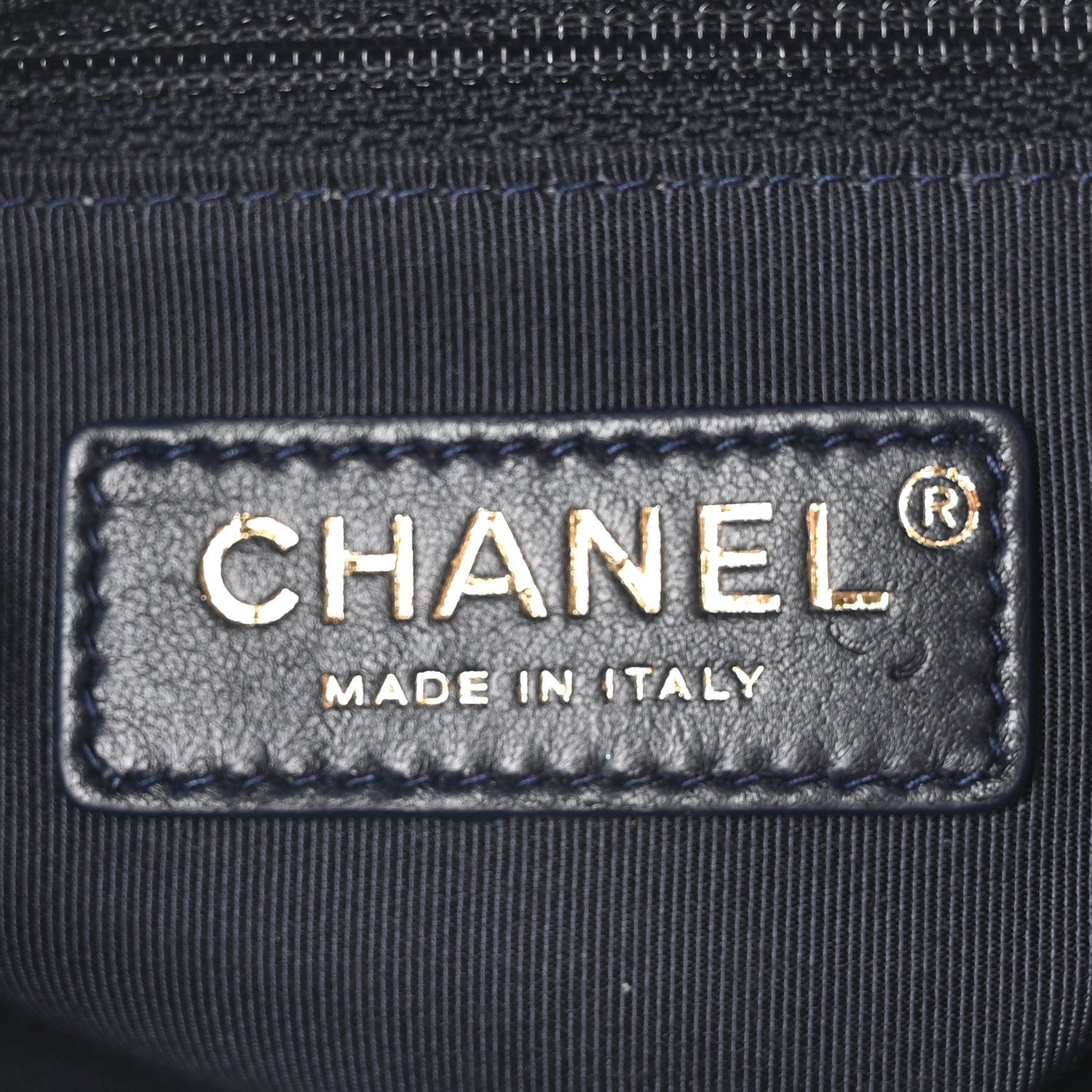 Chanel Lambskin Shopping Chain Tote Navy 6 of 10