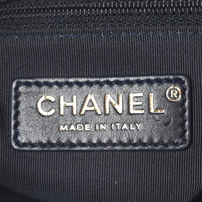 Chanel Lambskin Shopping Chain Tote Navy 6 of 10