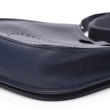 Hermes Taurillon Clemence Evelyne III PM Bleu Saphir 9 of 10