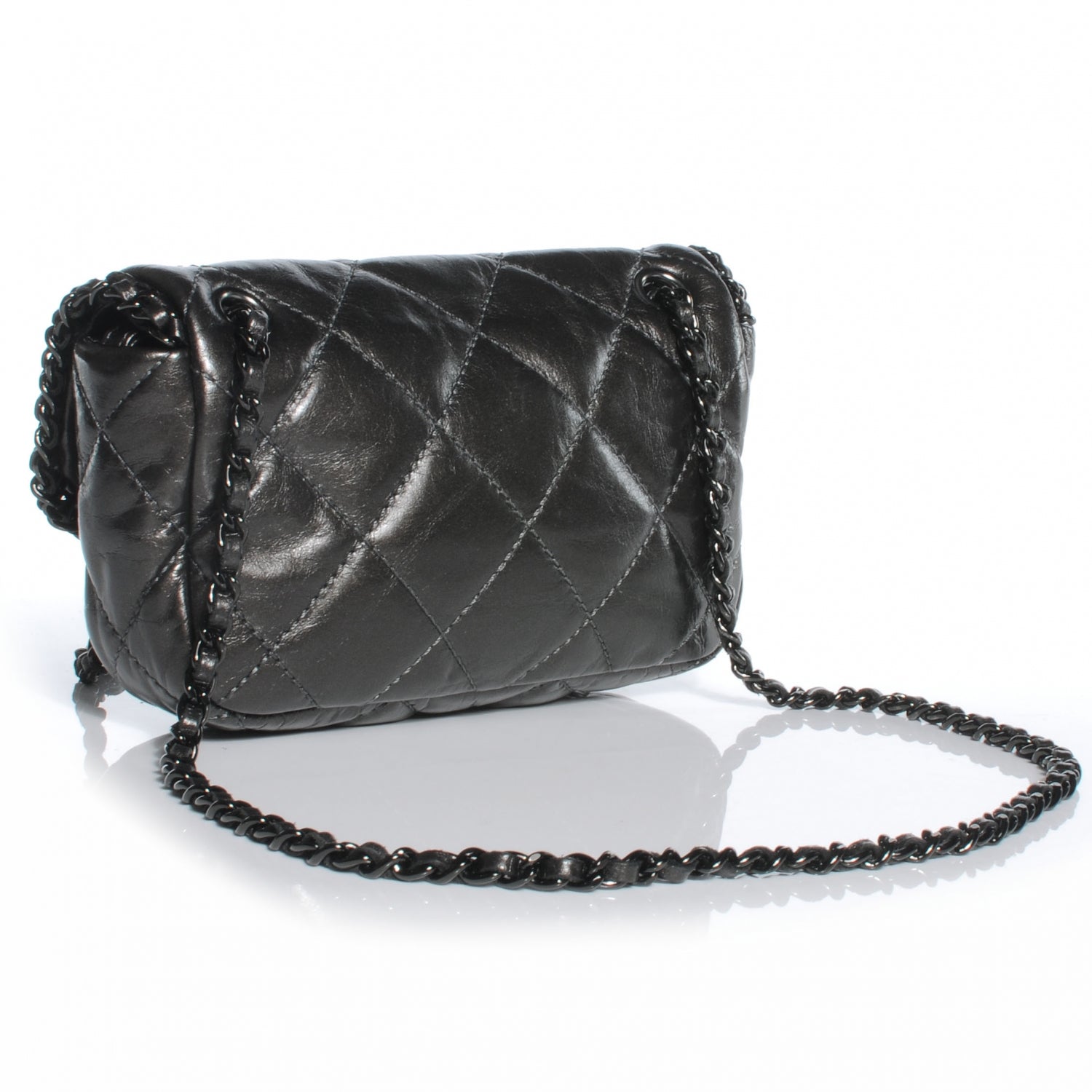 Chanel Calfskin Chain Me Mini Flap Dark Grey 3 of 7