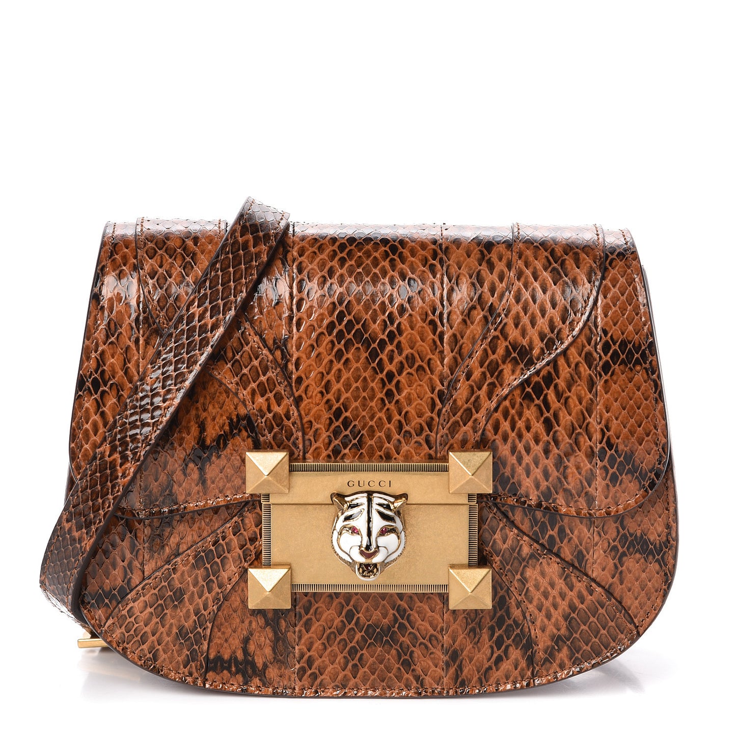 Elaphe Radiata Crystal Small Osiride Shoulder Bag Bright Cuir Ruby