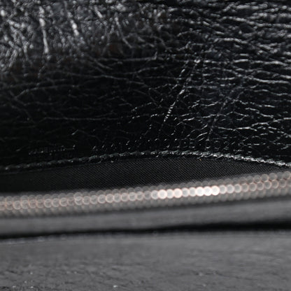 Balenciaga Agneau Silver Metallic Edge Hardware Wallet On Chain Black 6 of 10