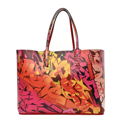 Christian Louboutin Calfskin Metro Graf Spikes East West Cabata Tote Red Multicolor 3 of 13