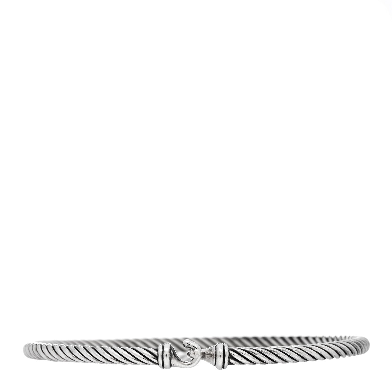 David Yurman Sterling Silver 3mm Cable Buckle Bracelet 1 of 3