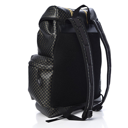 Gucci X DAPPER DAN Calfskin Laminated Ayers GG Micro Monogram Double Buckle Backpack Black Gold 3 of 11