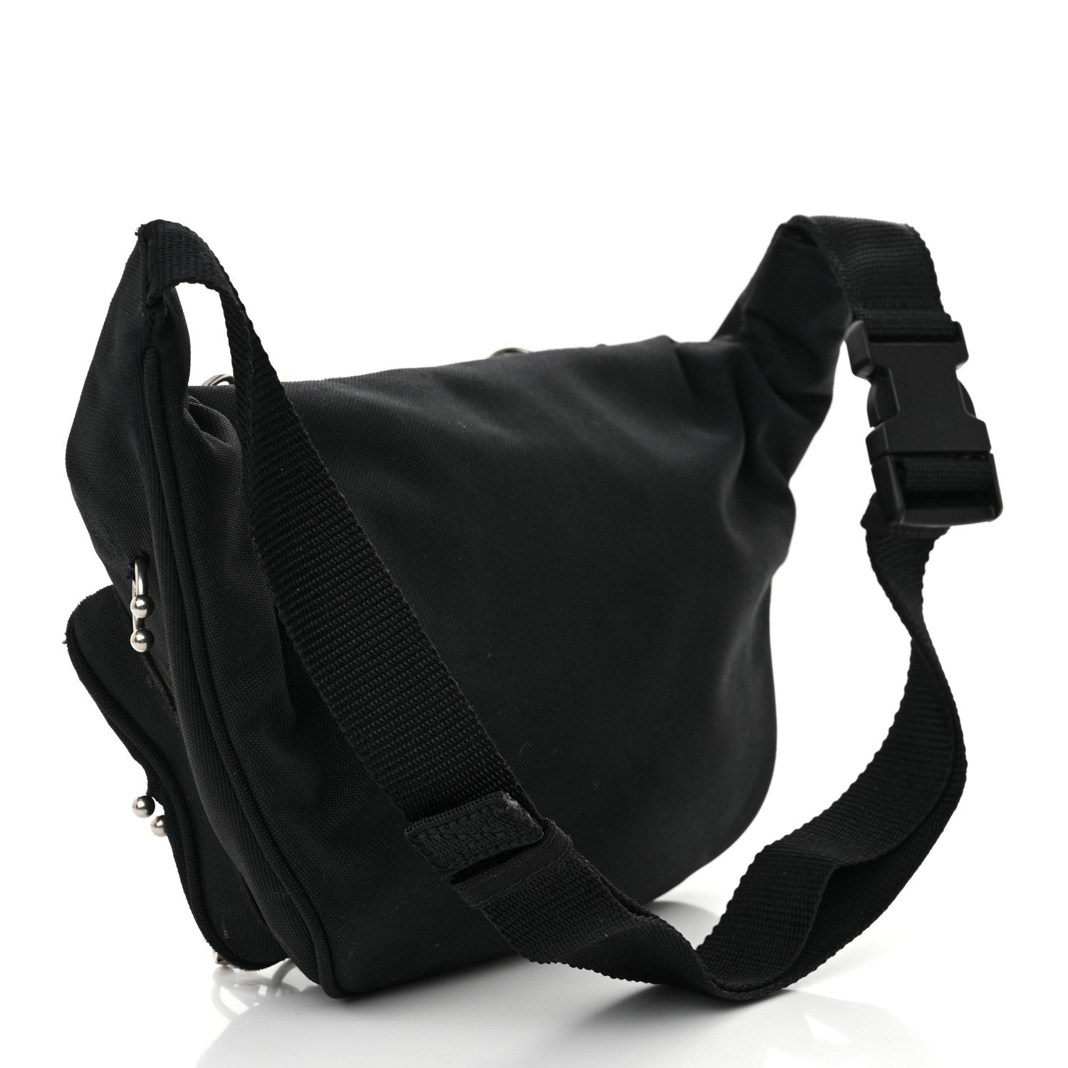 Balenciaga Nylon Canvas Logo Piercing Explorer Beltpack Black White 3 of 13