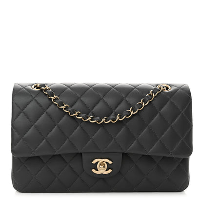 Chanel Lambskin Quilted Medium Double Flap Dark Grey 1 of 12