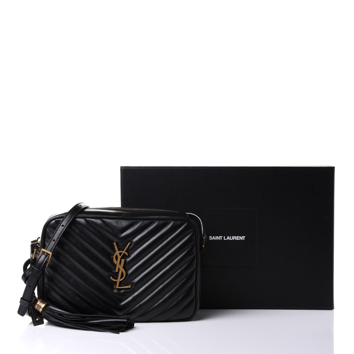Calfskin Matelasse Monogram Lou Camera Bag Black