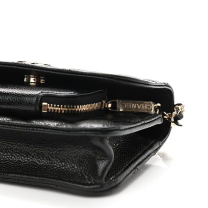 Chanel Caviar Quilted Business Affinity Clutch With Chain Black 12 of 13