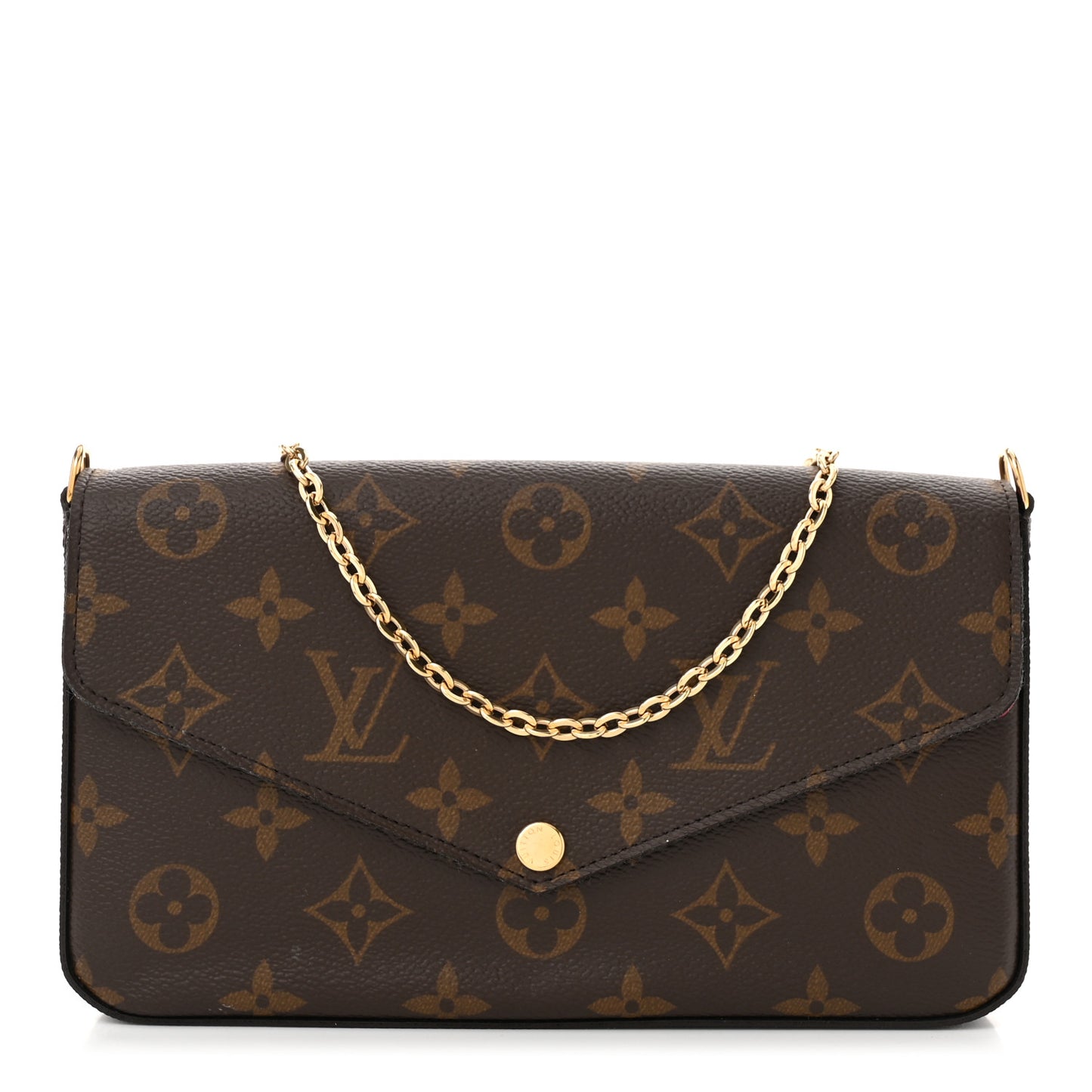 Monogram Pochette Felicie Chain Wallet Fuchsia