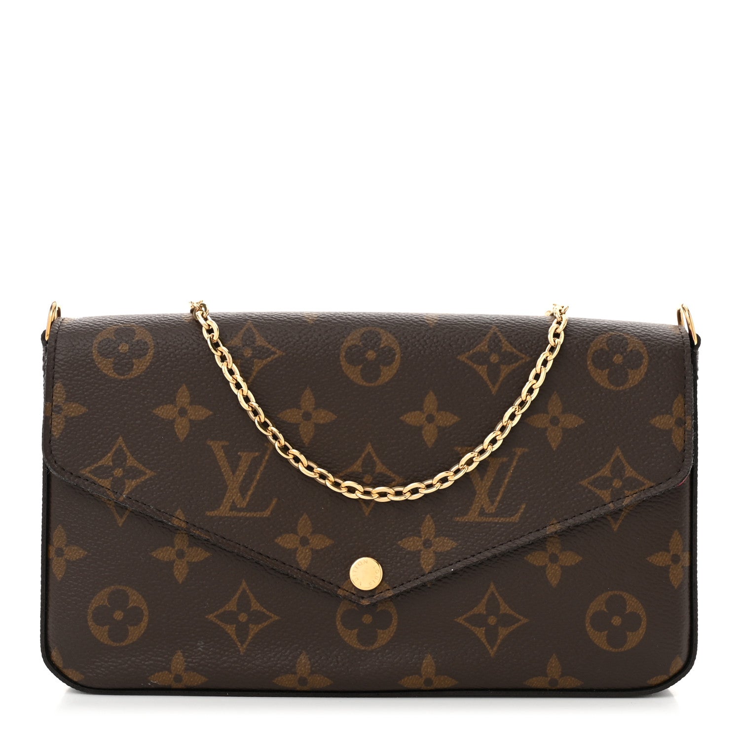 Louis Vuitton Monogram Pochette Felicie Chain Wallet Fuchsia 1 of 14