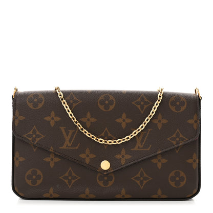 Louis Vuitton Monogram Pochette Felicie Chain Wallet Fuchsia 1 of 14