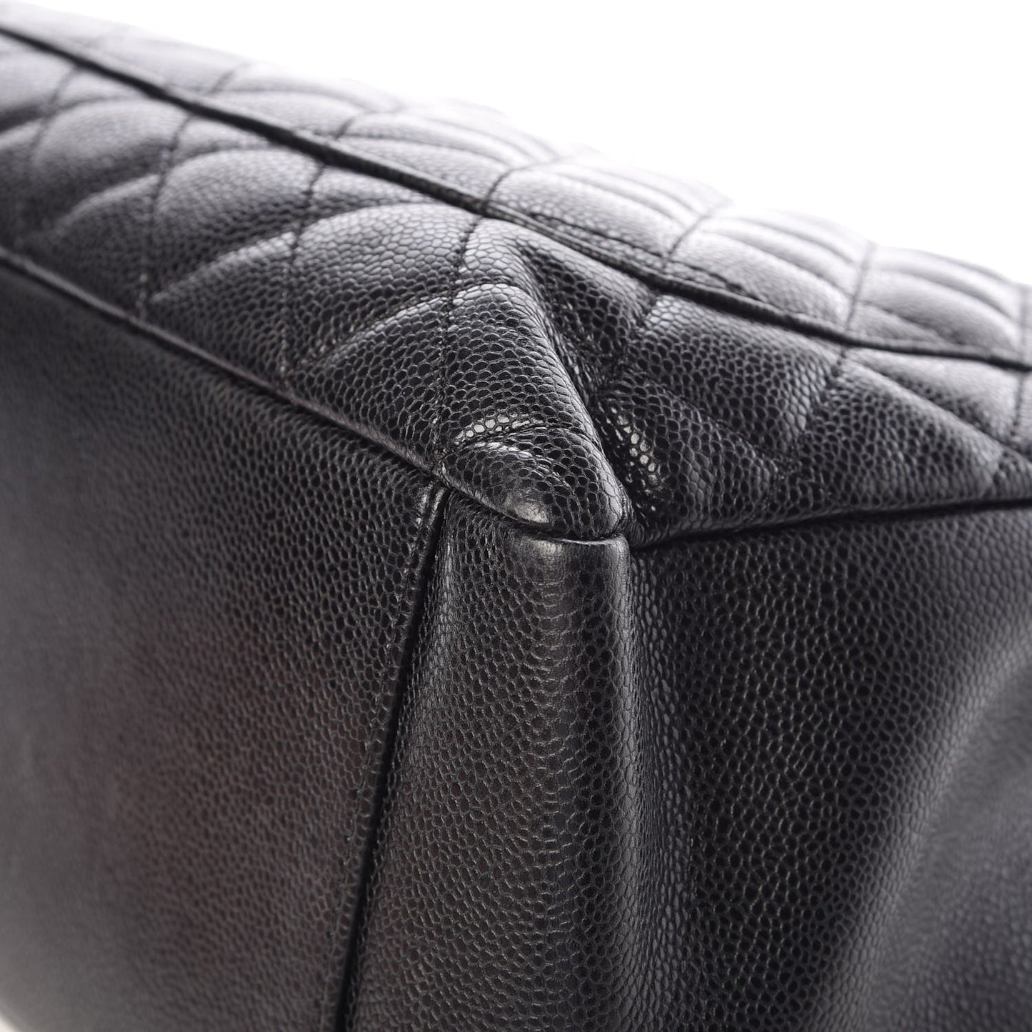 Caviar Quilted Grand Shopping Tote GST Black