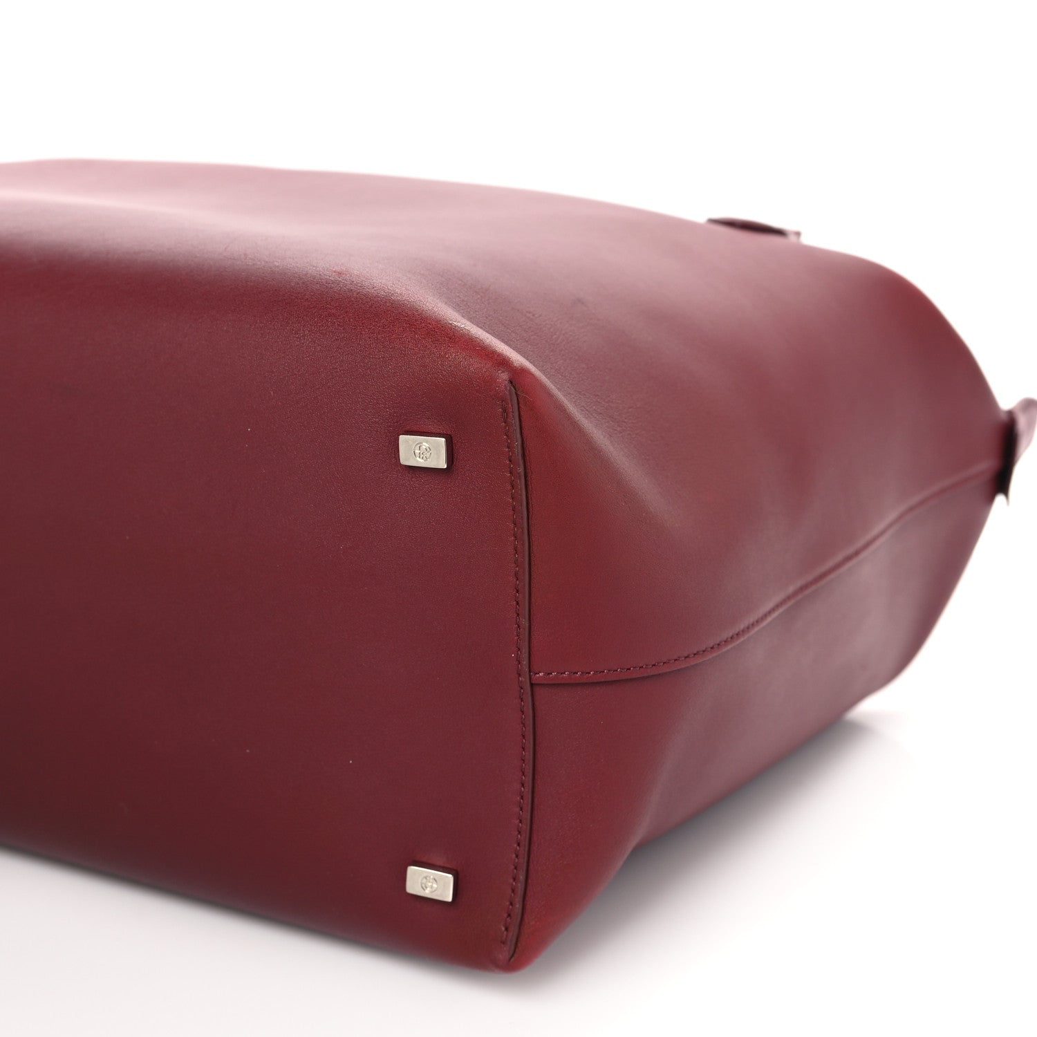 The Row Calfskin Lux Satchel Burgundy 8 of 9