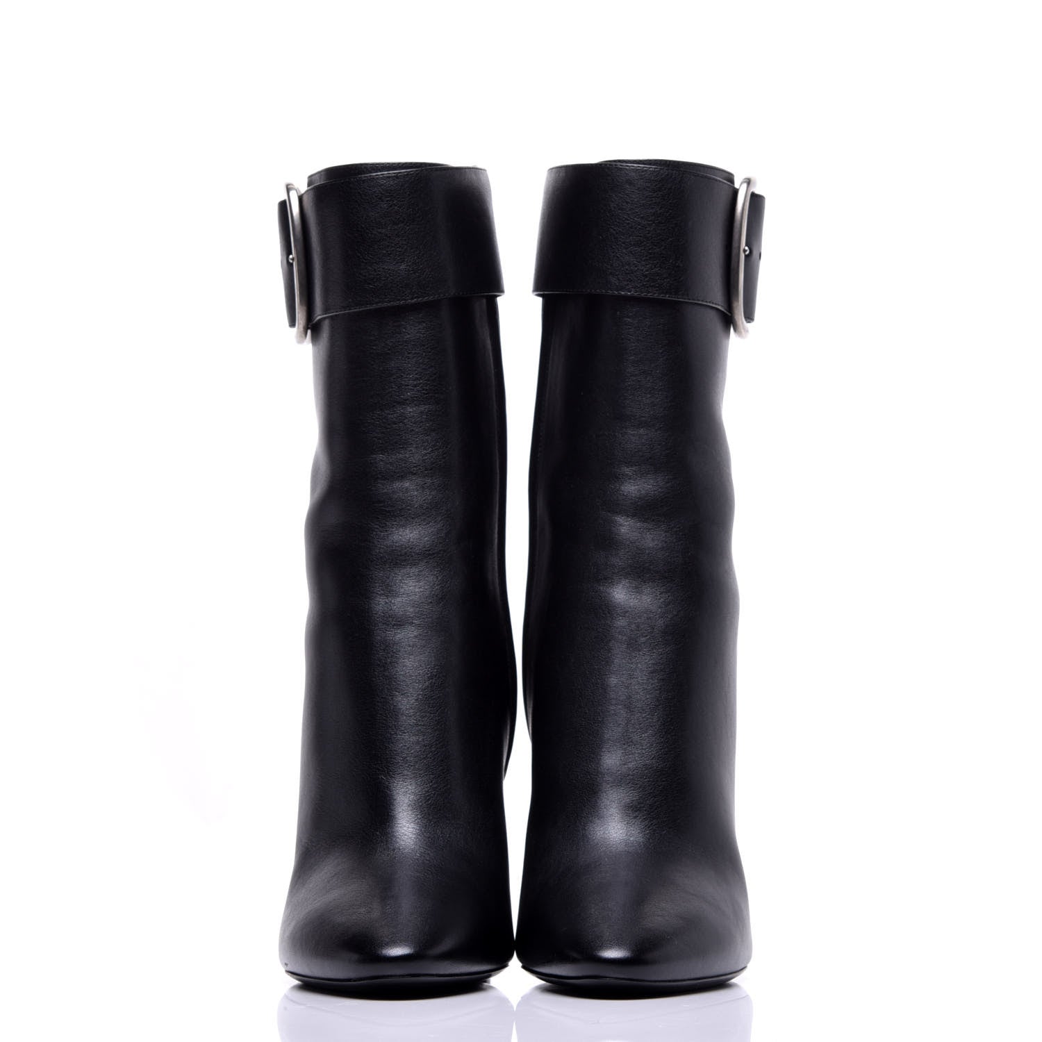 Saint Laurent Calfskin Joplin Buckle Booties 40 Black 2 of 10