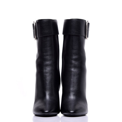 Saint Laurent Calfskin Joplin Buckle Booties 40 Black 2 of 10