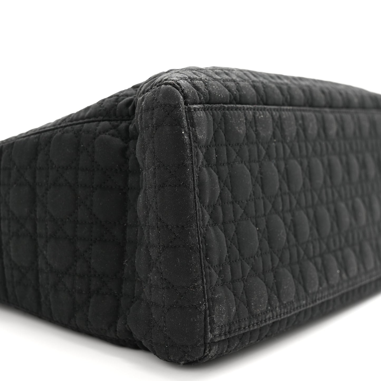 Nylon Cannage Medium Lady Dior Black