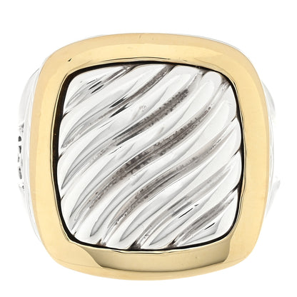 David Yurman Sterling Silver 18K Yellow Gold Albion Carved Cable Ring 52 6 1 of 4
