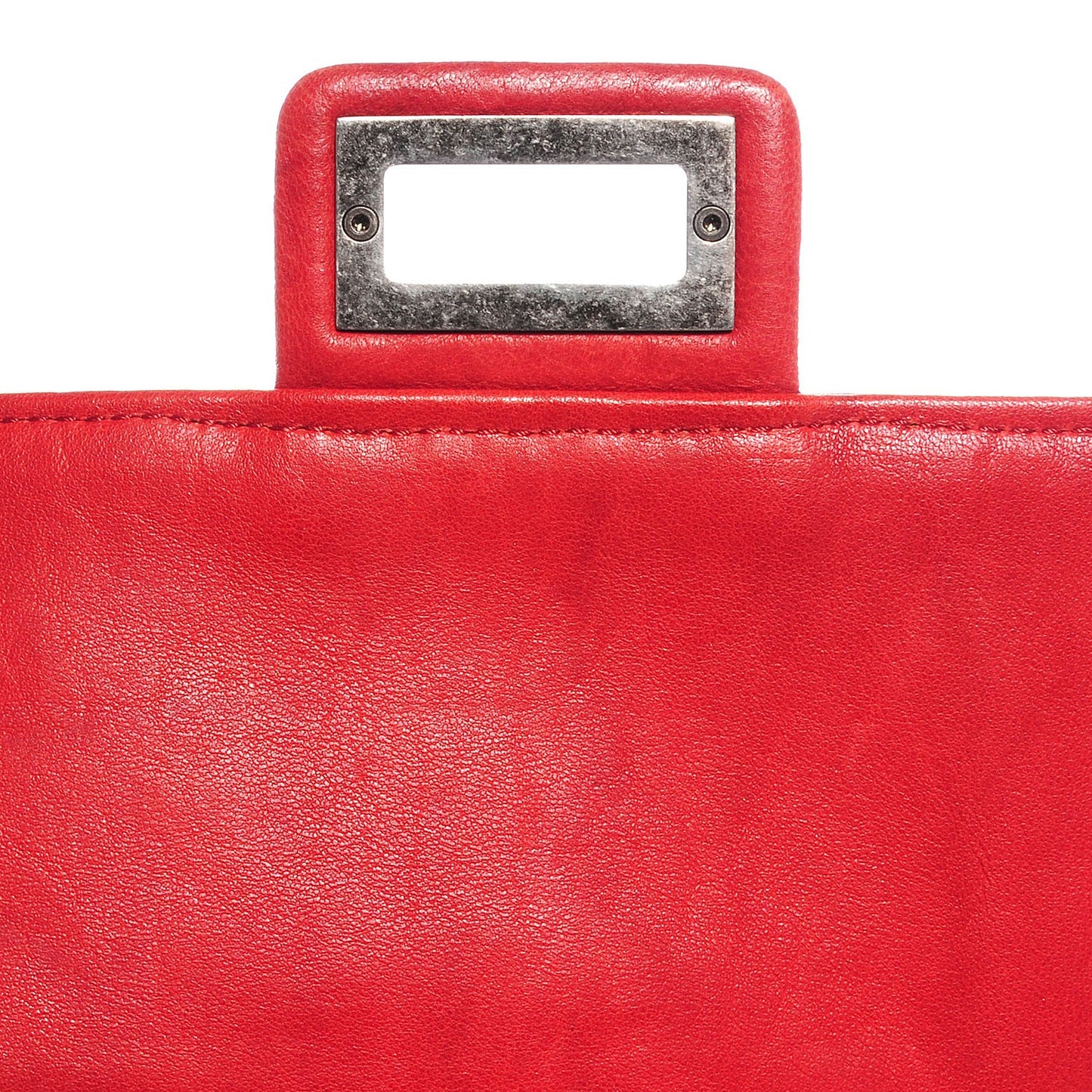 Washed Lambskin Jumbo Take Away Flap Red