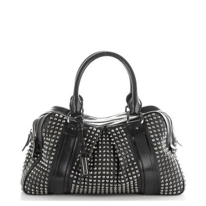 Burberry Prorsum Lambskin Studded Knight Satchel Black 1 of 8