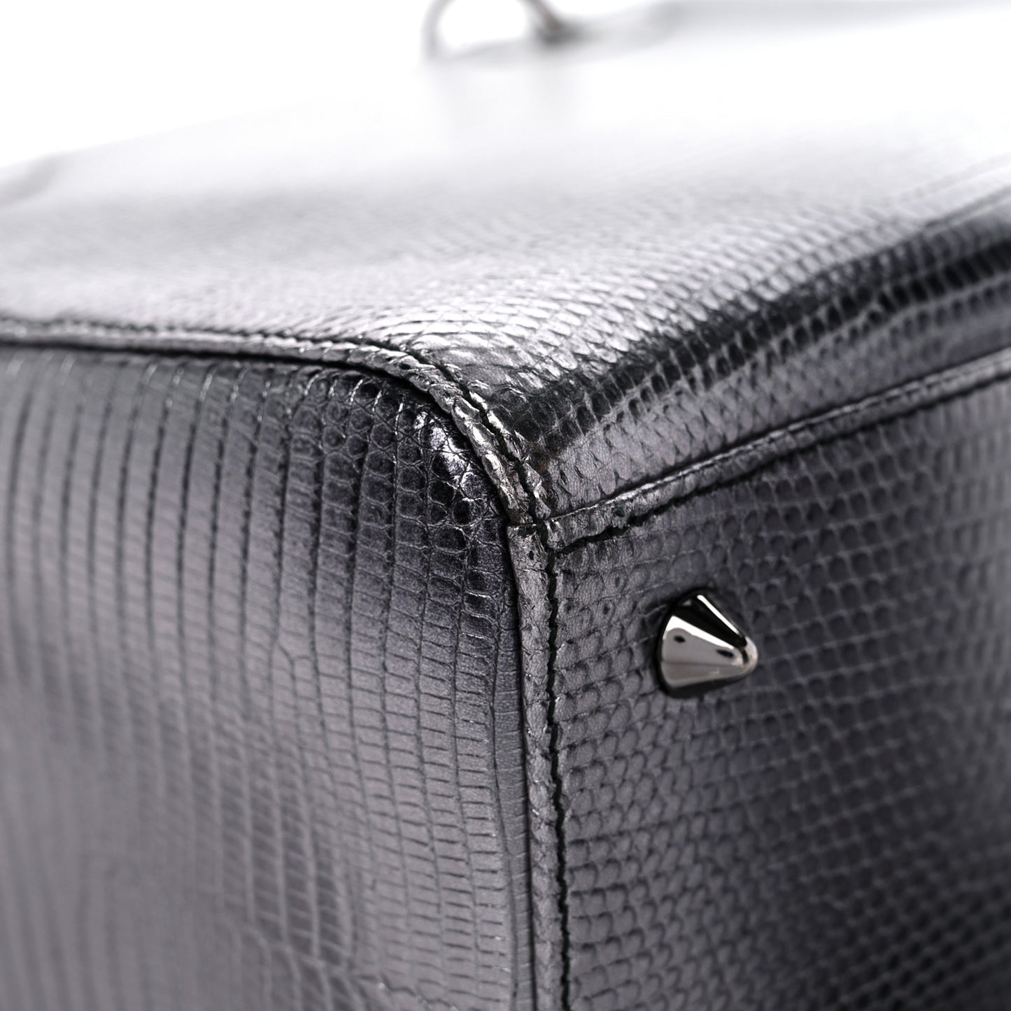 Metallic Lizard Medium Lady Dior Silver