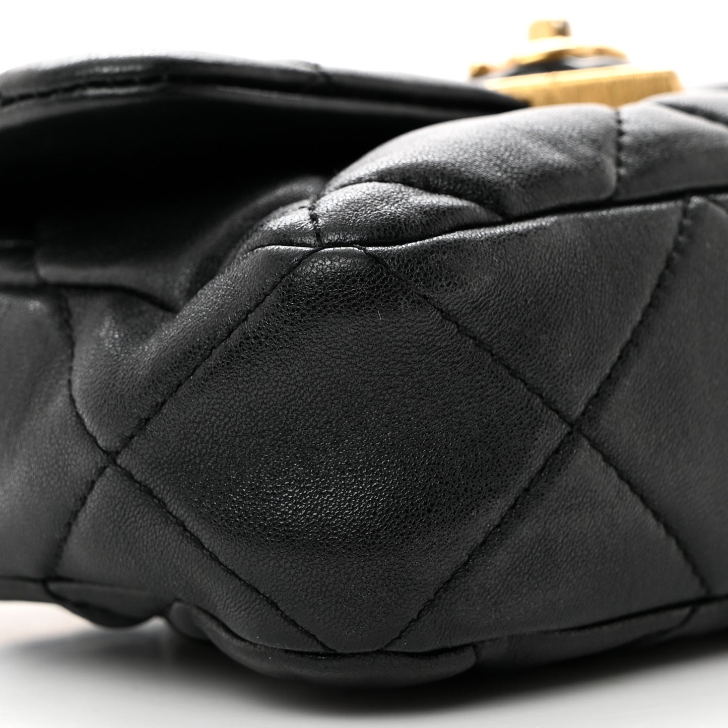Lambskin Plexiglass Quilted Coco Love Mini Flap Black